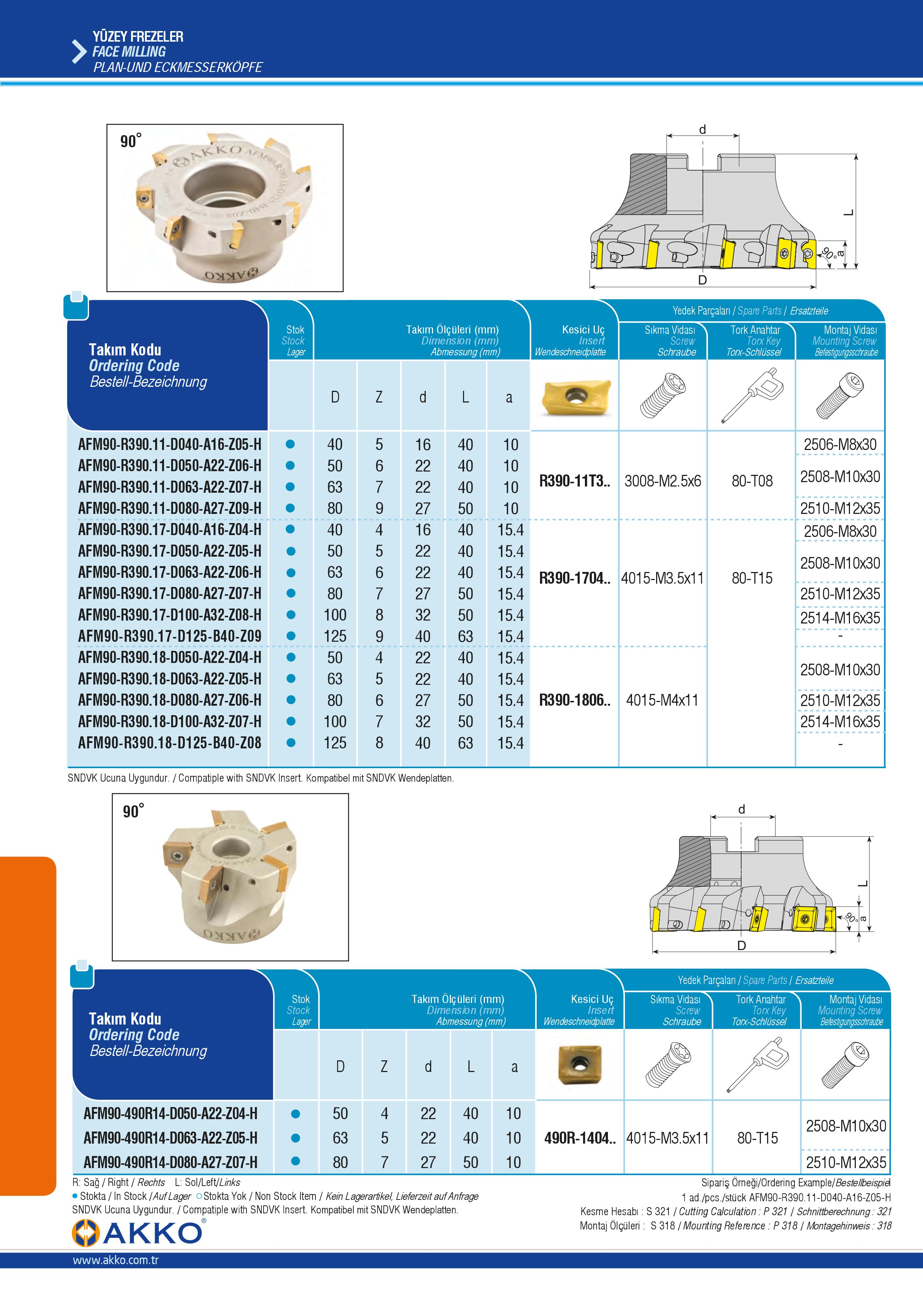 FACE MILLING- R390-11T3..- R390-1704..-R390-1806..490R-1404..