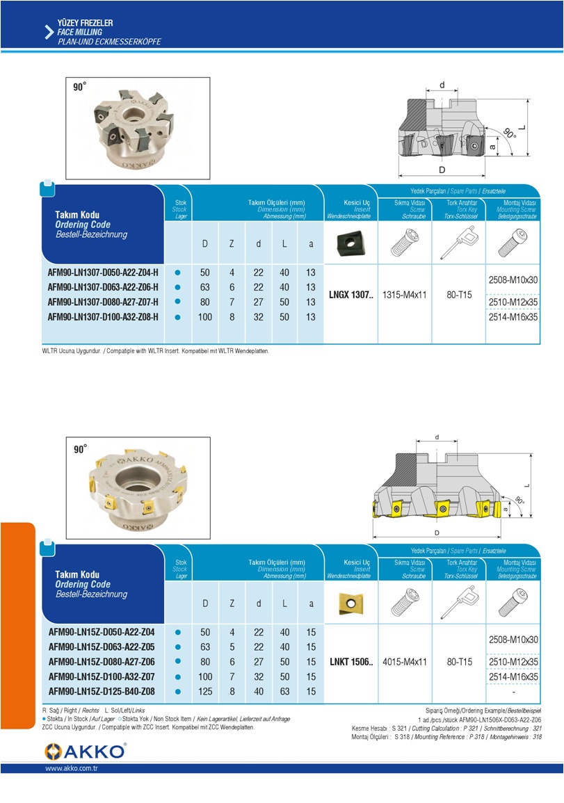 FACE MILLING- LNGX 1307..- LNKT 1506..