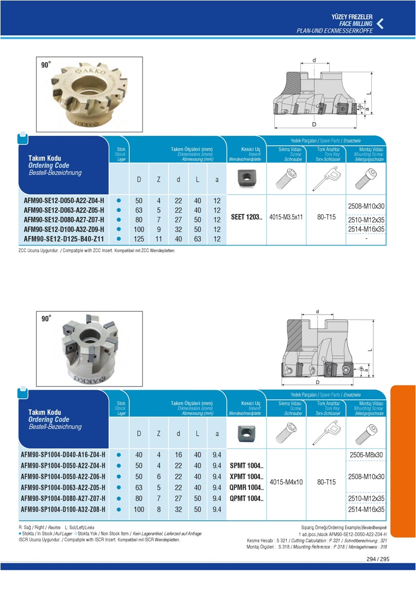 FACE MILLING- SDMT 1204...- SEET 09T3..