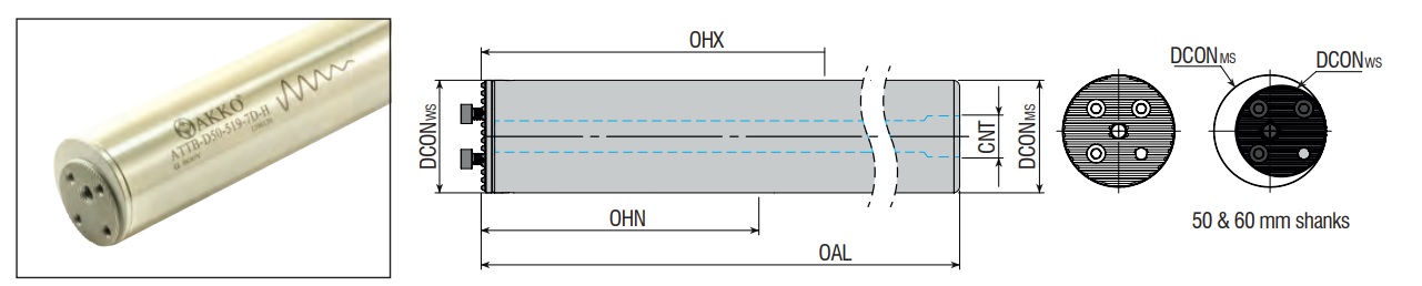 Cán tiện trong chống rung ATTB-D40-528-10D-H