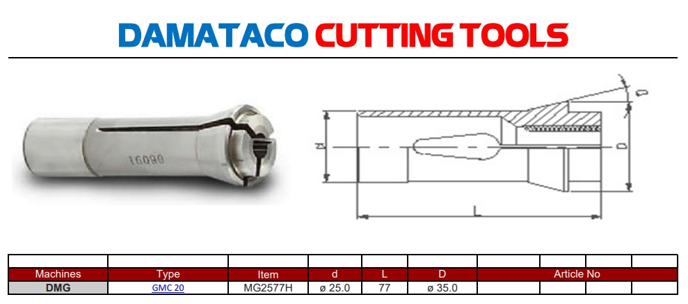 Collets trục chính Cho máy Tiện DMG