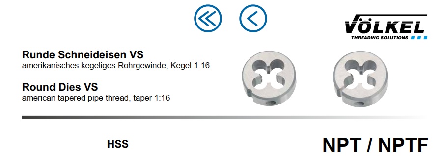 Bàn ren NPT/NPTF Type VOLKEL