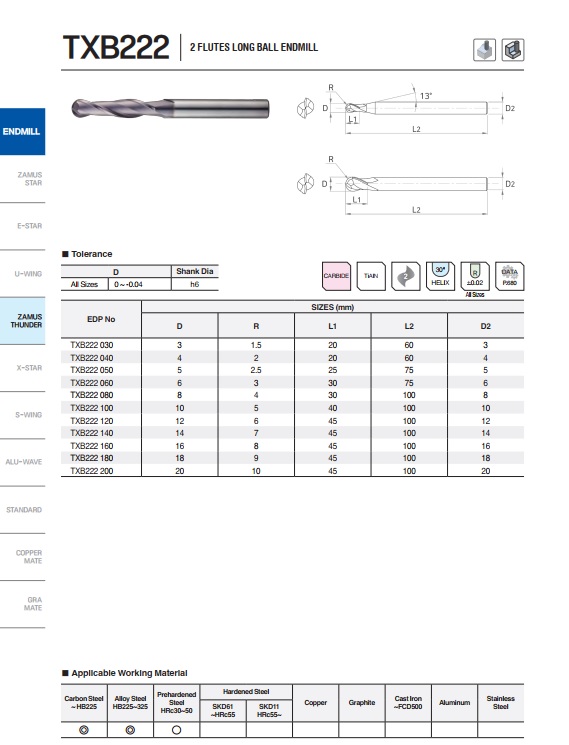 DAO PHAY HỢP KIM TXB222